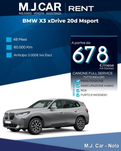 BMW X3 xdrive20d MSport auto nuova
