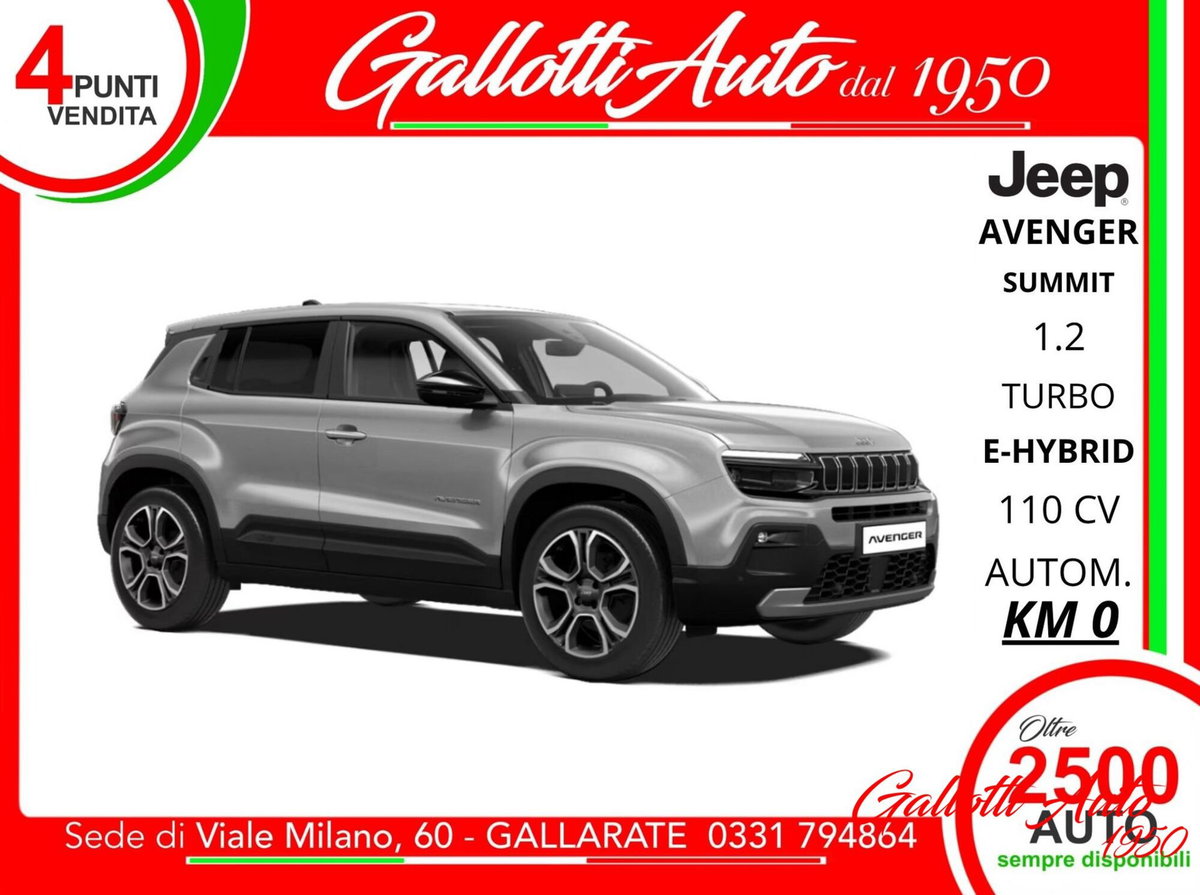 Jeep Avenger 1.2 turbo e-hybrid mhev Summit fwd 110cv edct6