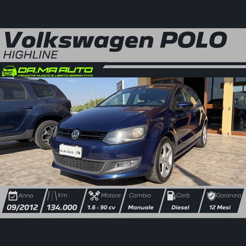 Volkswagen Polo 1.6 TDI 90CV DPF 5 porte Highline