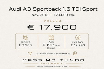 Audi A3 Sportback 1.6 TDI 116 CV Sport (16)