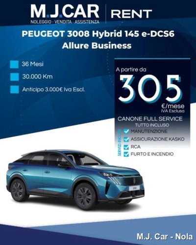 Peugeot 3008 1.2 hybrid Allure Business 145cv e-dcs6 nuova