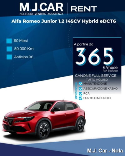 Alfa Romeo Junior 1.2 ibrida 145cv edct6 nuova