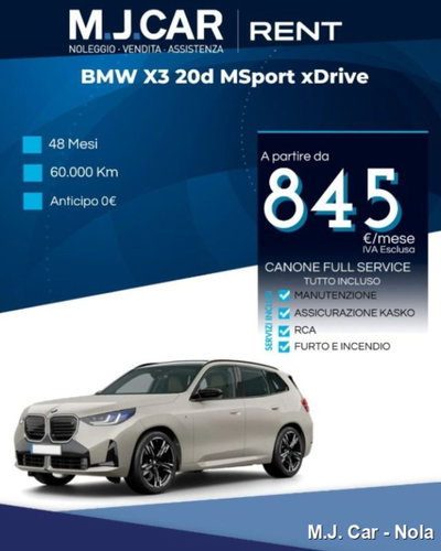 BMW X3 xdrive20d MSport auto nuova