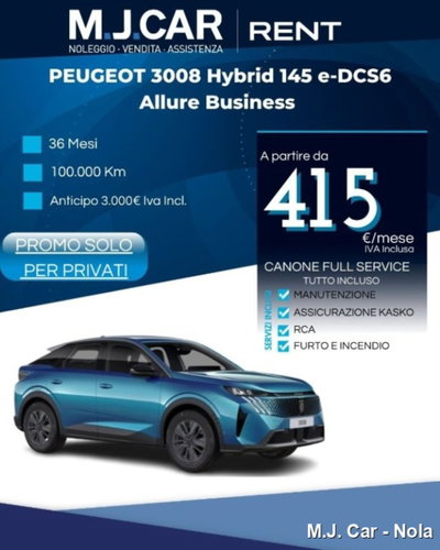 Peugeot 3008 1.2 hybrid Allure Business 145cv e-dcs6 nuova