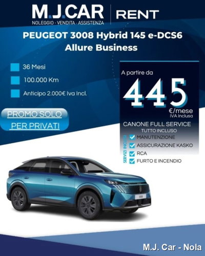 Peugeot 3008 1.2 hybrid Allure Business 145cv e-dcs6 nuova