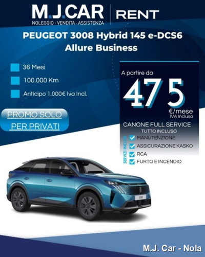 Peugeot 3008 1.2 hybrid Allure Business 145cv e-dcs6 nuova