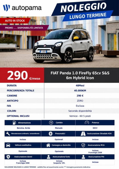 Fiat Pandina 1.0 firefly hybrid Icon s&s 65cv nuova