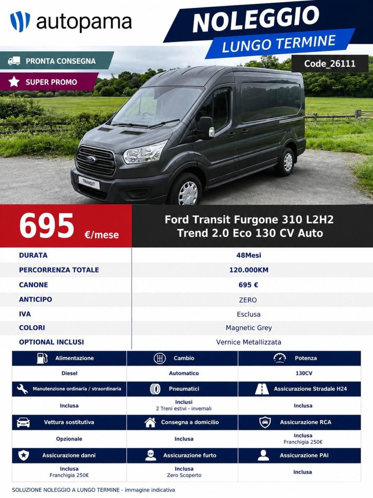Ford Transit Furgone 50 fwd 2.0 ecoblue 130cv trend L3H3 auto