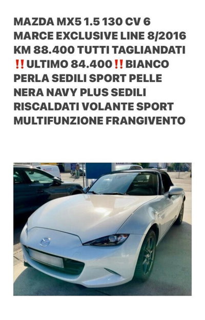 Mazda MX-5 1.5L Skyactiv-G Exceed usata