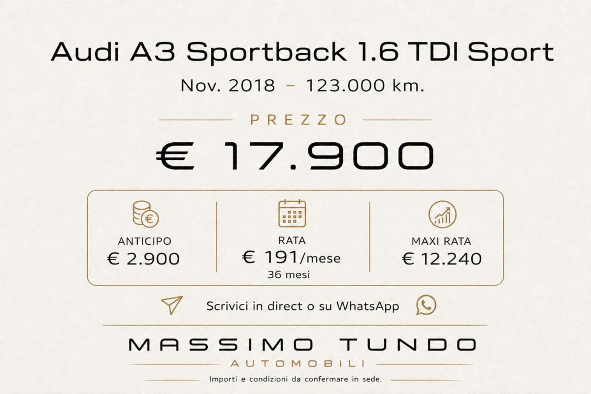 Audi A3 Sportback 1.6 TDI 116 CV Sport (16)