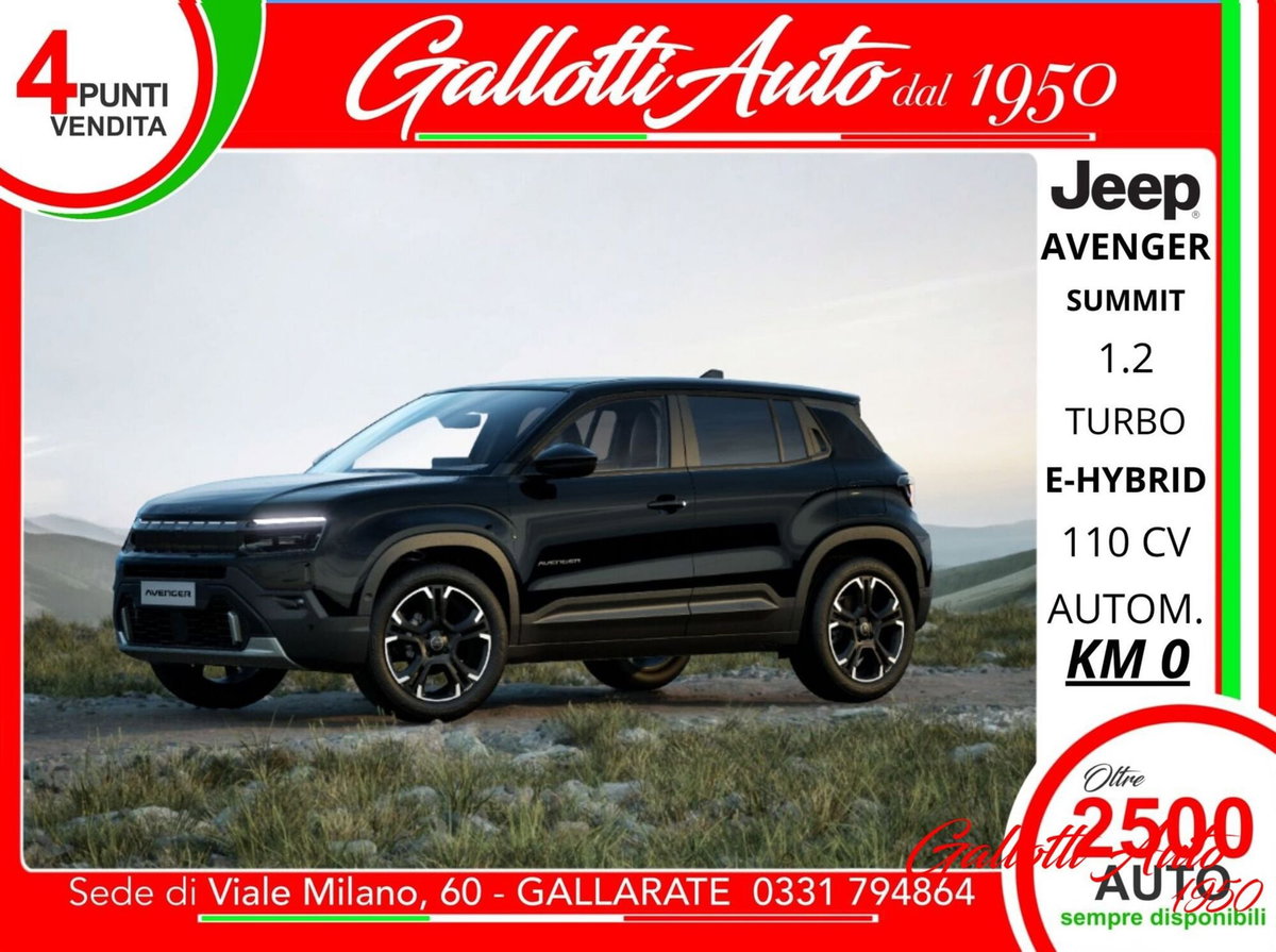 Jeep Avenger 1.2 turbo e-hybrid mhev Summit fwd 110cv edct6