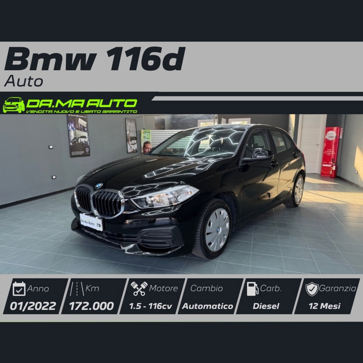 BMW Serie 1 116d 2.0 116CV cat 5 porte Attiva DPF