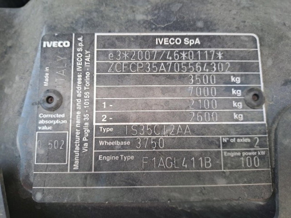 Iveco Daily Telaio 35C14H BTor 2.3 HPT PLM-RG Cabinato (2)
