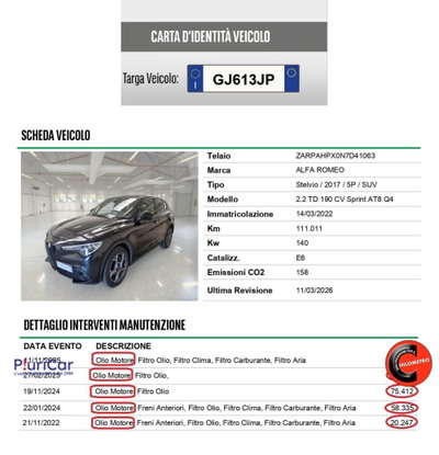 Alfa Romeo Stelvio Stelvio 2.2 Turbodiesel 190 CV AT8 Q4 Sprint (15)