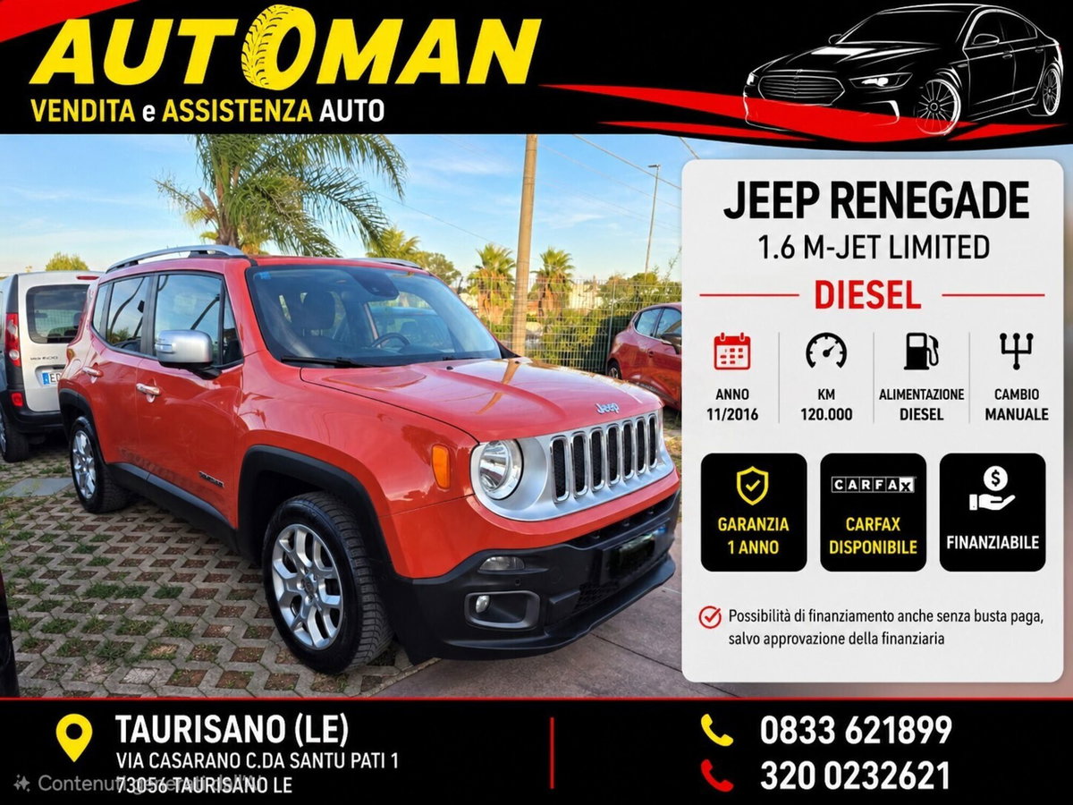 Jeep Renegade 1.6 Mjt 120 CV Limited
