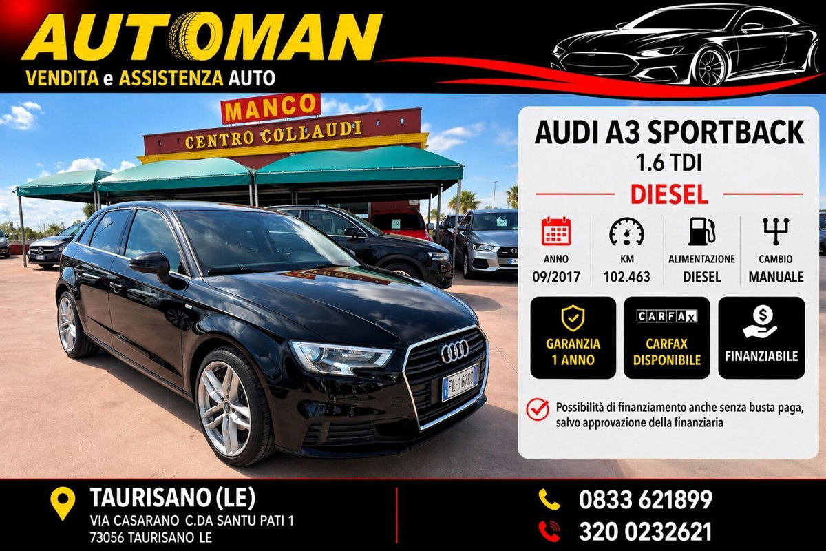 Audi A3 Sportback 1.6 TDI 116 CV