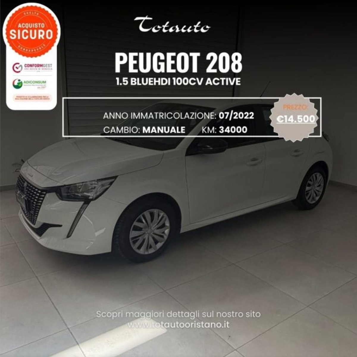 Peugeot 208 BlueHDi 100 Stop&Start 5 porte Active