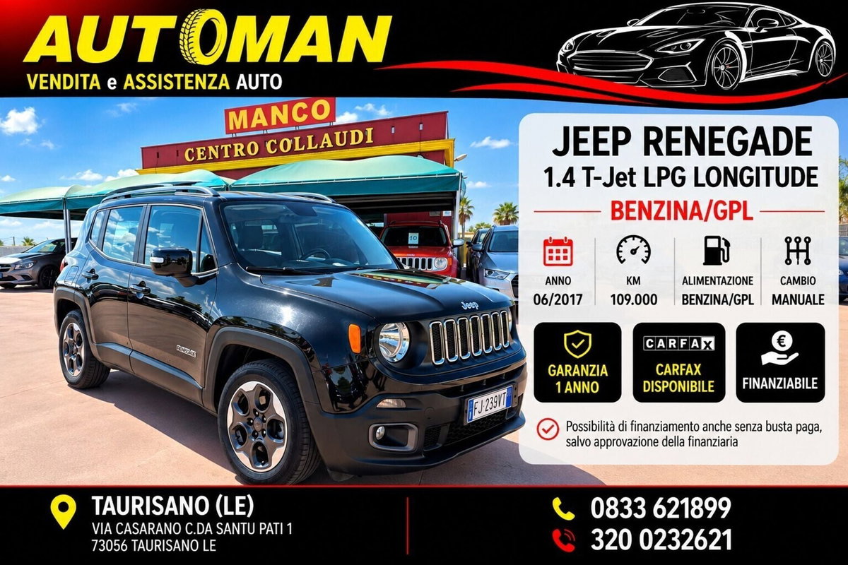 Jeep Renegade 1.4 T-Jet 120 CV GPL Longitude