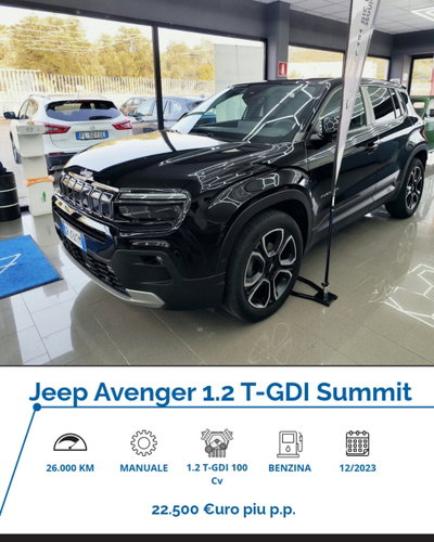 Jeep Avenger 1.2 turbo Summit fwd 100cv usata