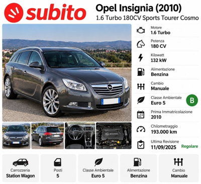 Opel Insignia Station Wagon Turbo 180CV Sports Cosmo