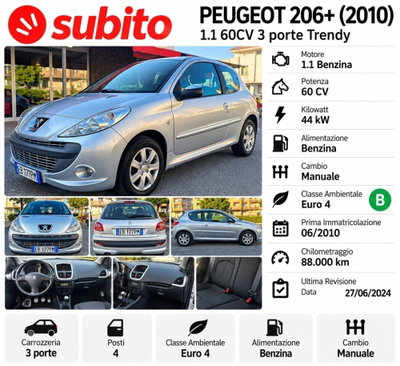 Peugeot 206 60CV 3p. Trendy usata