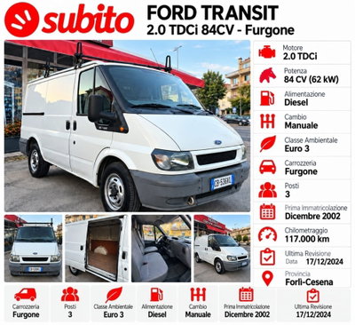 Ford Transit Van Furgone 280 2.0 TD/85 cat PC Furgone usato