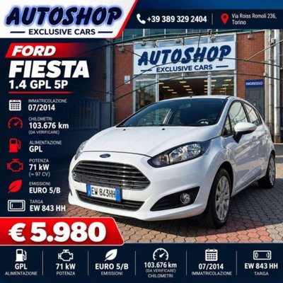 Ford Fiesta 1.4 5 porte Bz.- GPL Business N1 usata